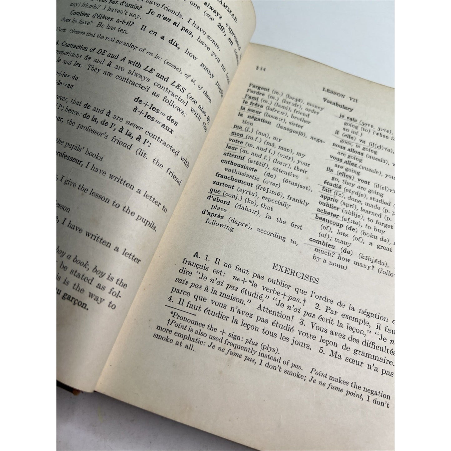 An Elementary French Grammar by A. Marinoni & L. A. Passarelli, 1932 HC Revised