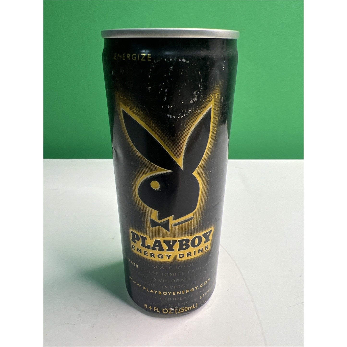PLAYBOY Regular Energy Drink 1 Single Empty Can 8.4fl oz - RARE Collectible