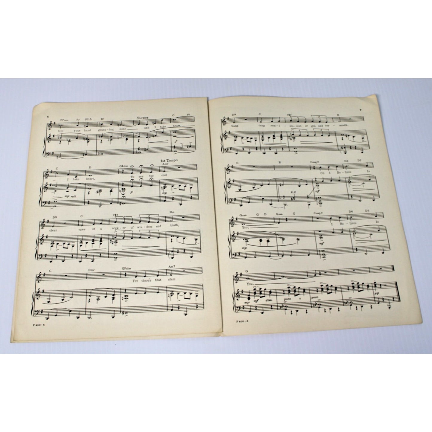 Vintage Sheet Music, I Believe In You- Signed by Phil Gordon, 1961 Broadway Show