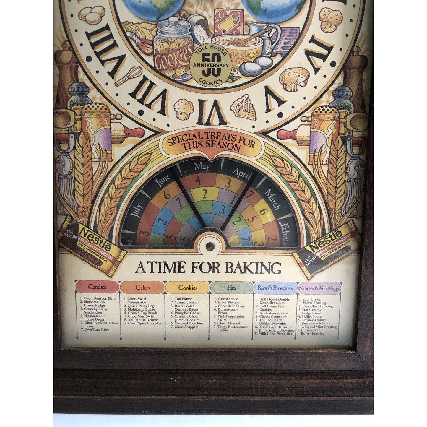 1979 Nestle 50th Anniversary A Time for Baking CLOCK Toll House Cookies WORKS!