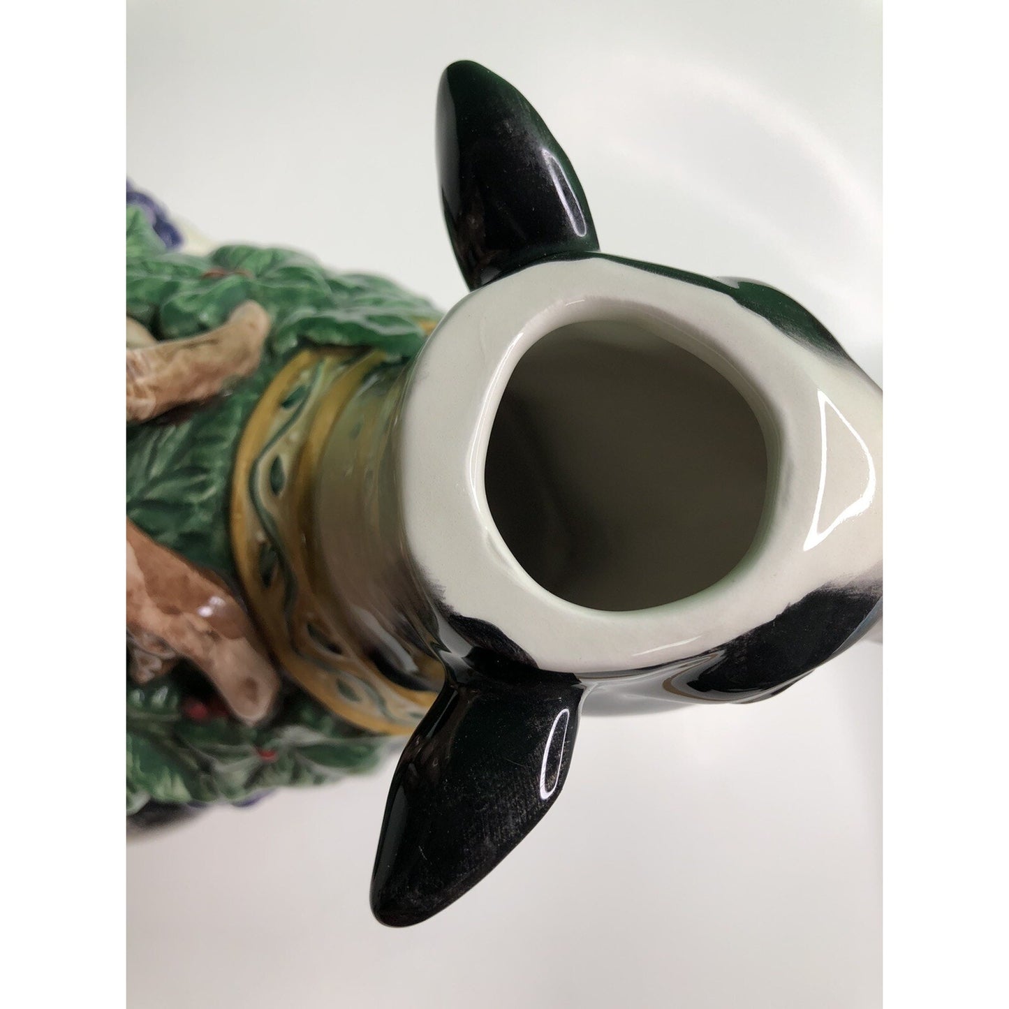 1994 Fitz & Floyd HEIDI HOLSTEIN TEAPOT Pitcher 35 oz Cow Giftware Grapevine Lid