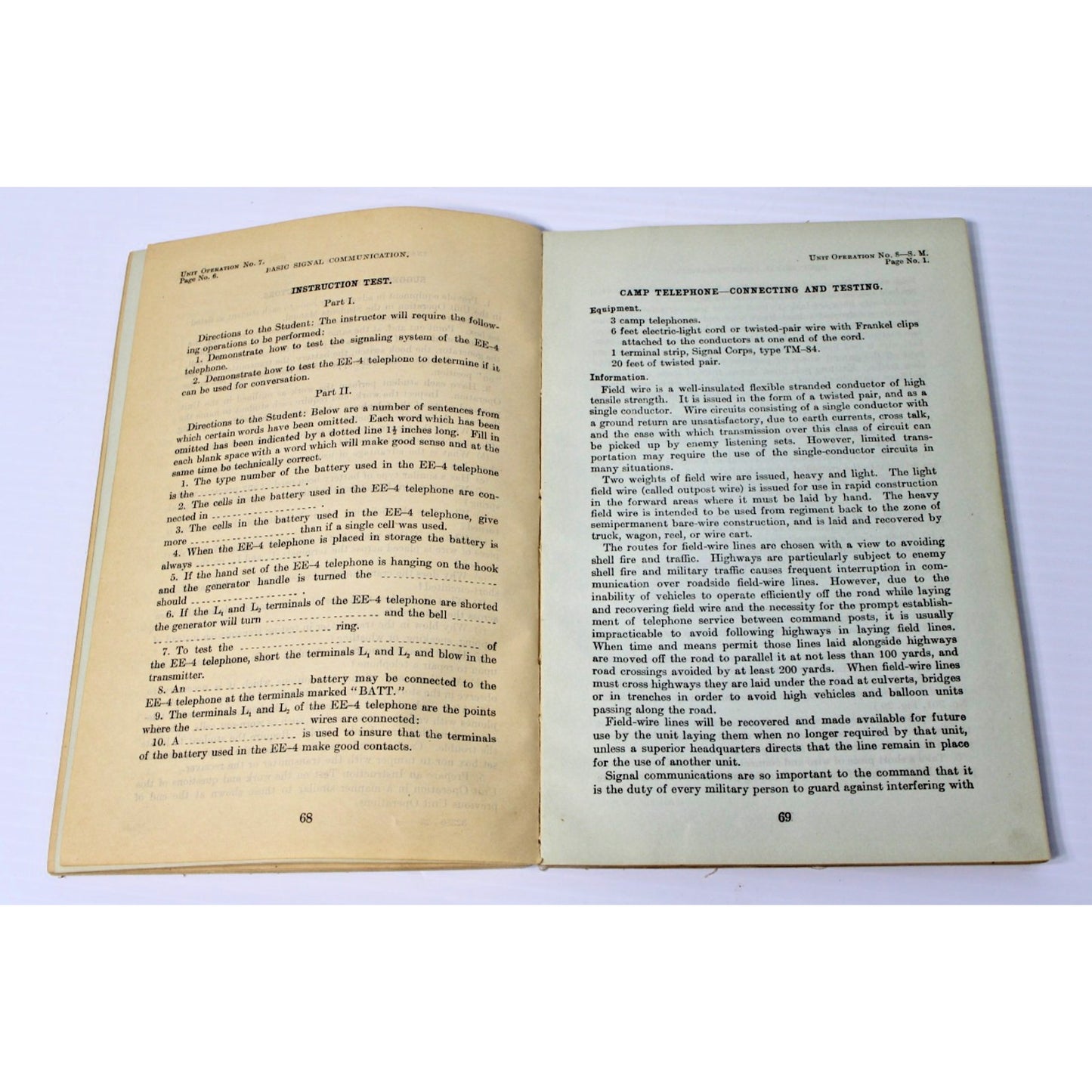 Antique 1923 "Basic Signal Communication" United States Army Manual No. 21