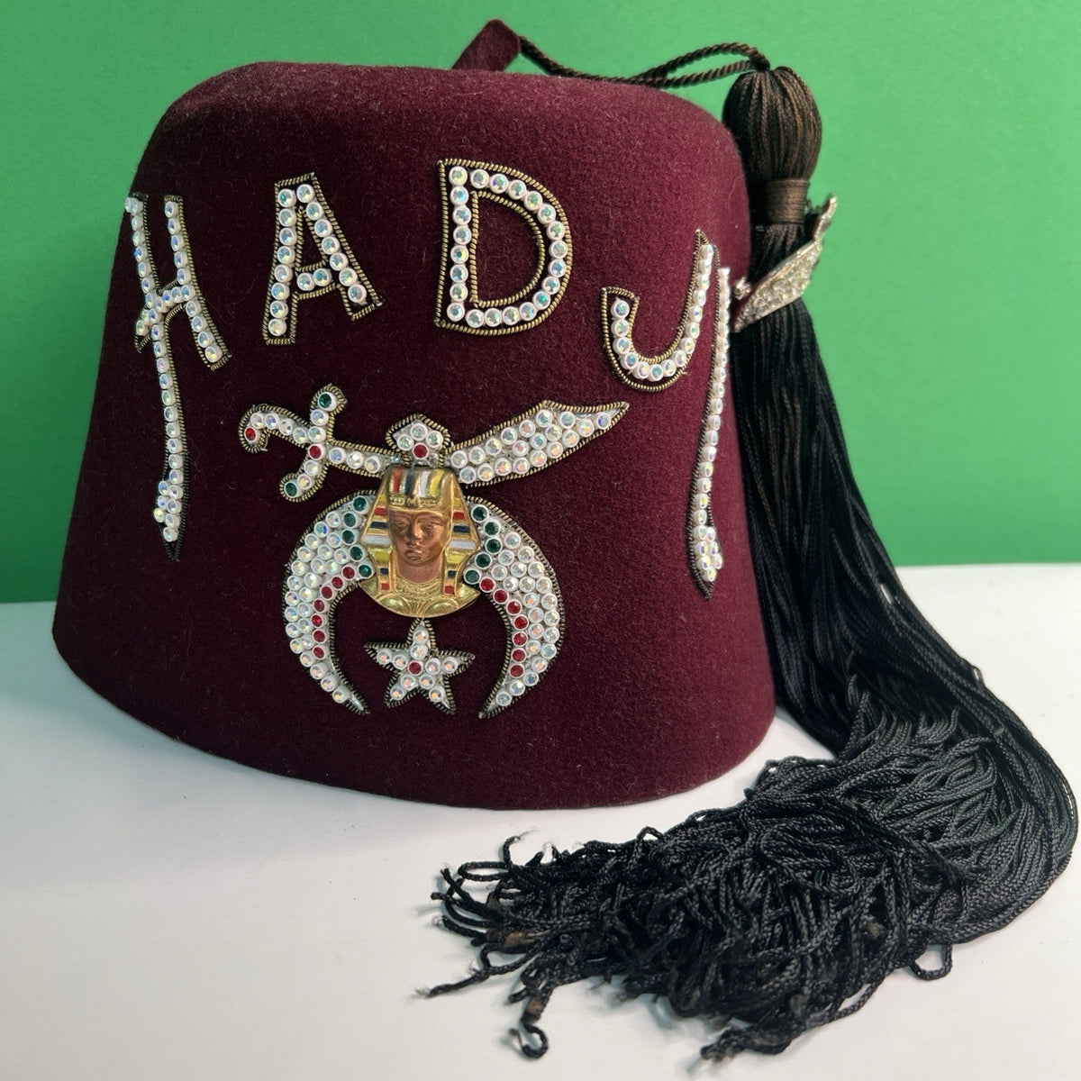 Vintage Shriners Fez Masonic Hat Hadji Pin Tassel Harry M. Osers Co. New York