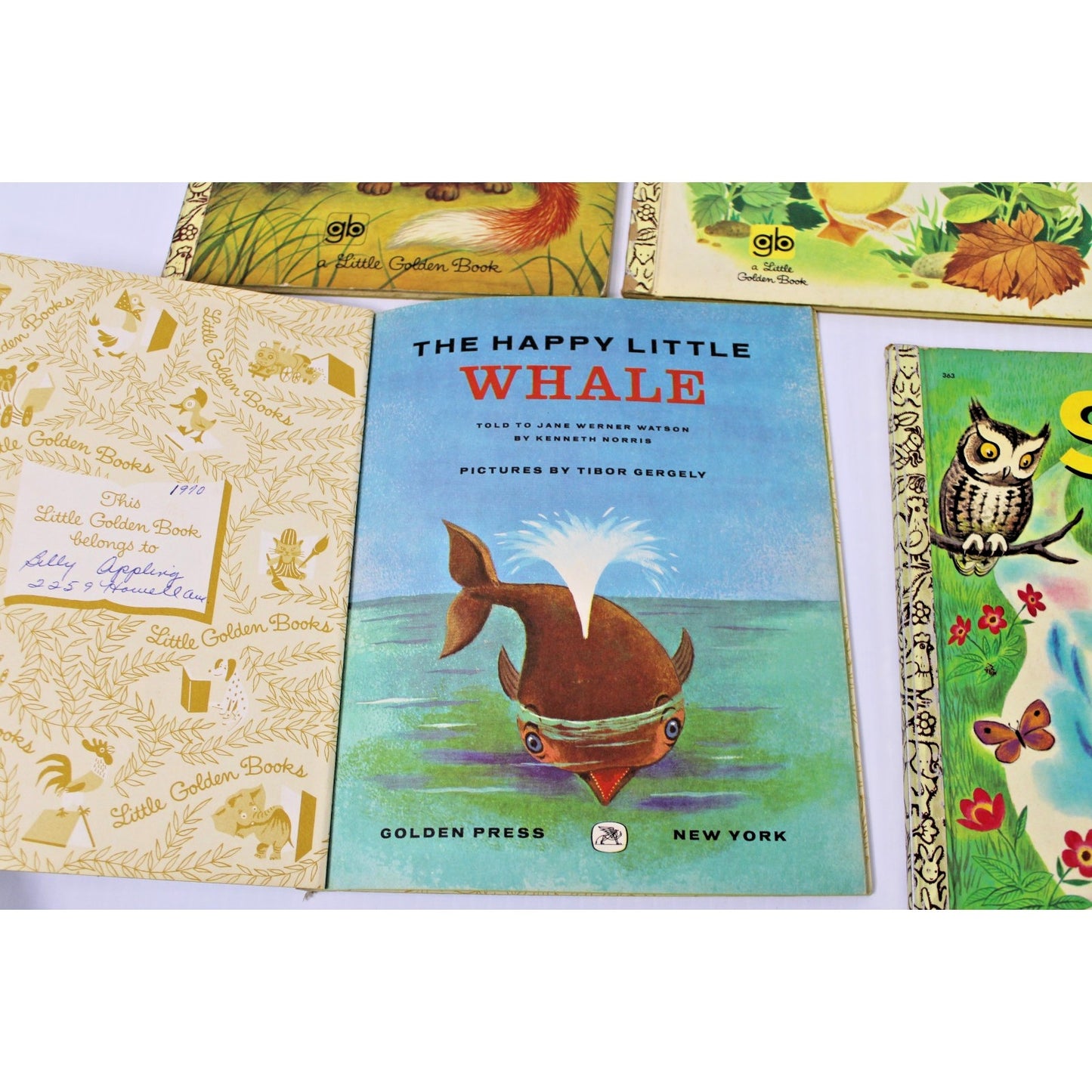 5 Vintage Little Golden Books- Baby Shower Gift Retro Nursery Cozy Kids' Stories