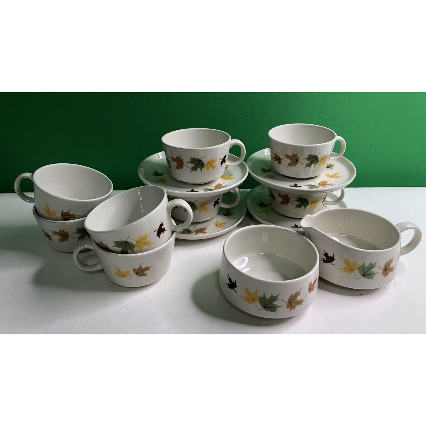 MCM Lot 14 Franciscan INDIAN SUMMER China 8 Cups 4 Saucers 1 Sugar 1 Creamer