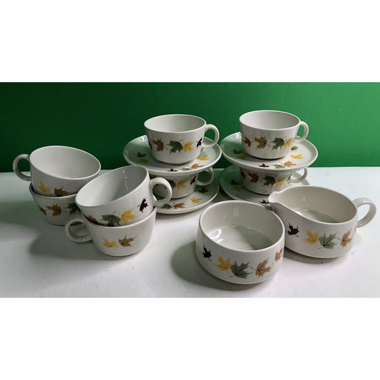MCM Lot 14 Franciscan INDIAN SUMMER China 8 Cups 4 Saucers 1 Sugar 1 Creamer
