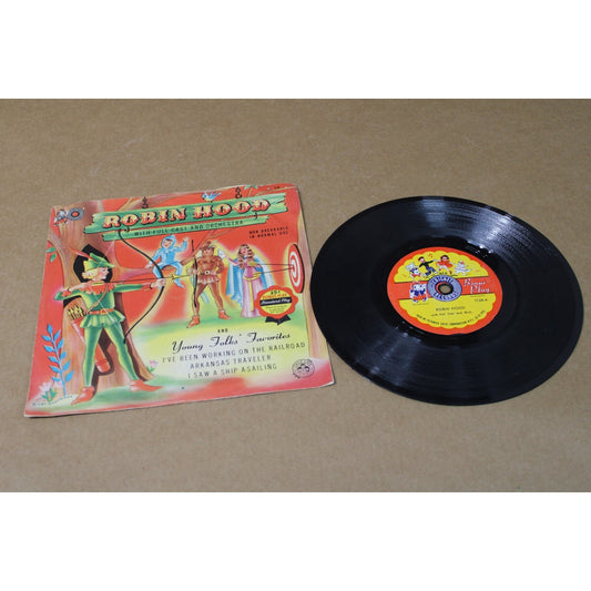 VTG Cricket Records Children's 45, Robin Hood & Young Folk's Favorites 1953