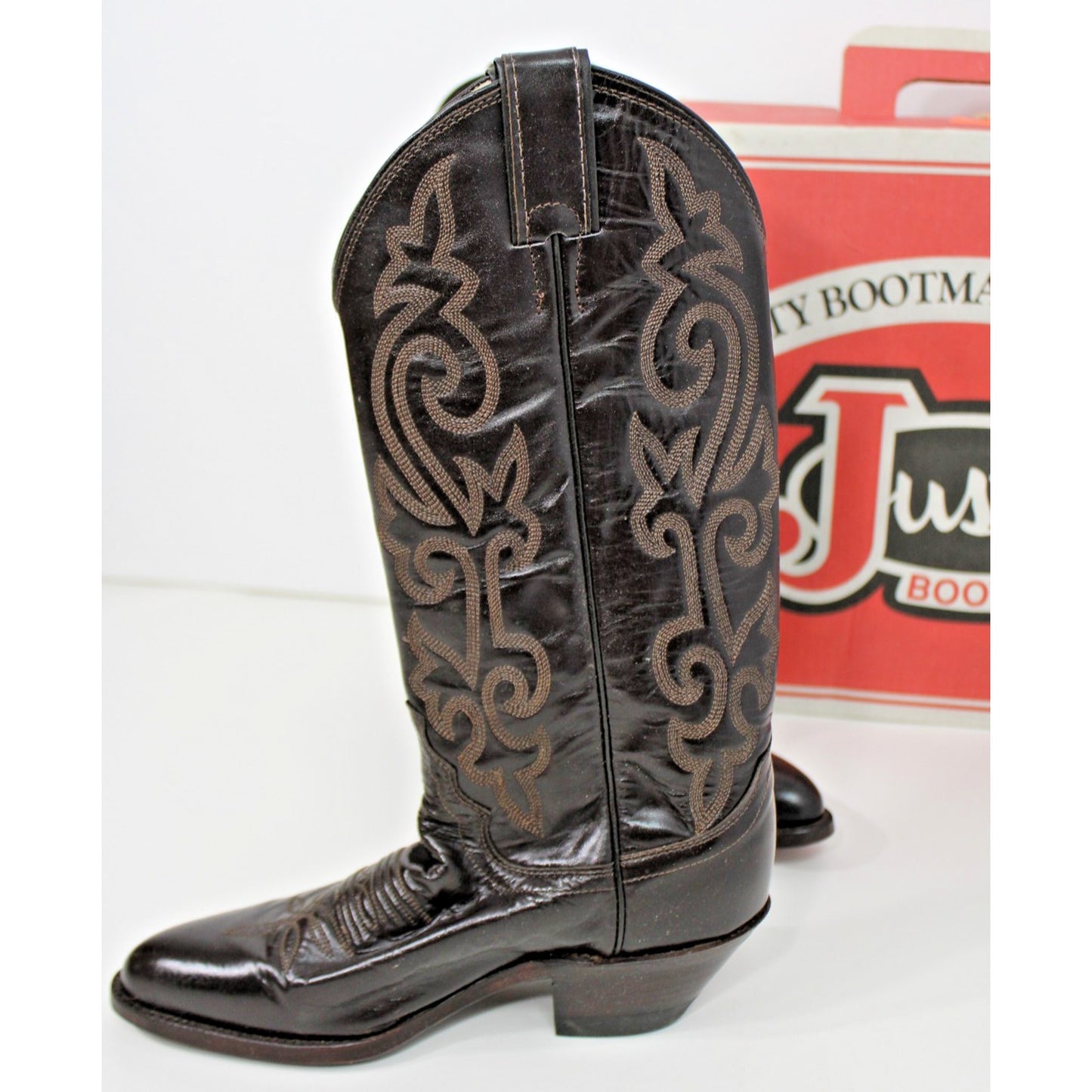 Beautiful Size 5B Justin London Brown Leather Western Cowboy Boots Style #4915