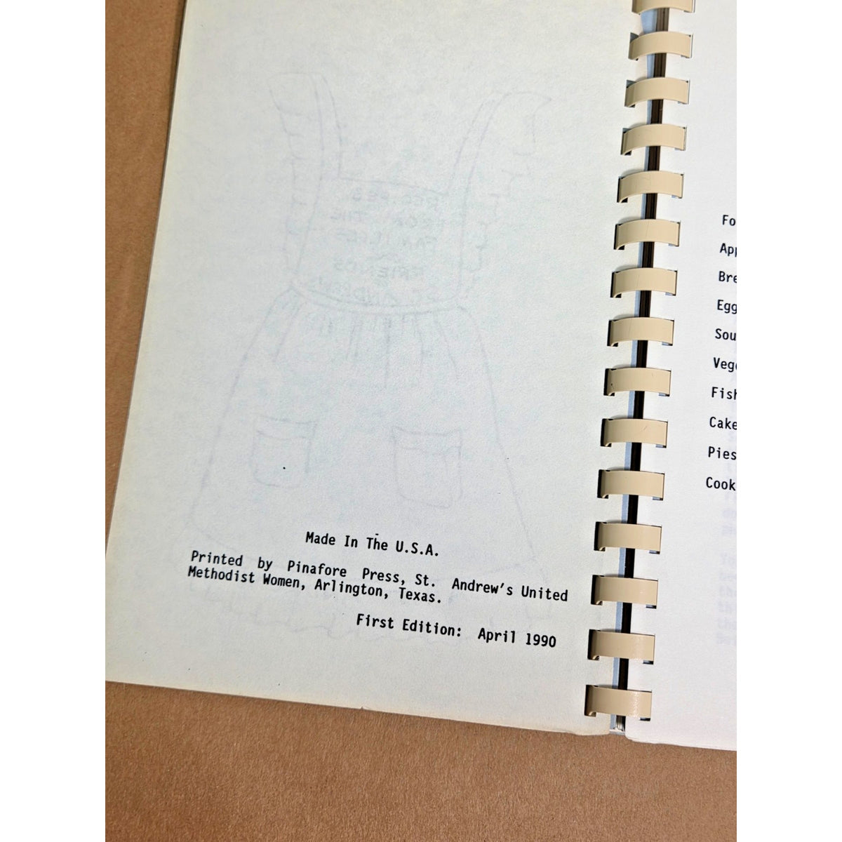 Vintage 1990 St. Andrews Arlington Texas TX Community Cookbook - First Edition