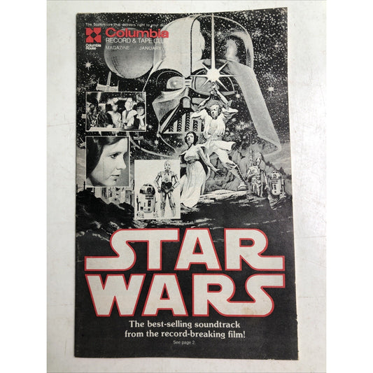 ORIGINAL1978 STAR WARS FULL COVER PHOTO Columbia House Records & Tapes Magazine