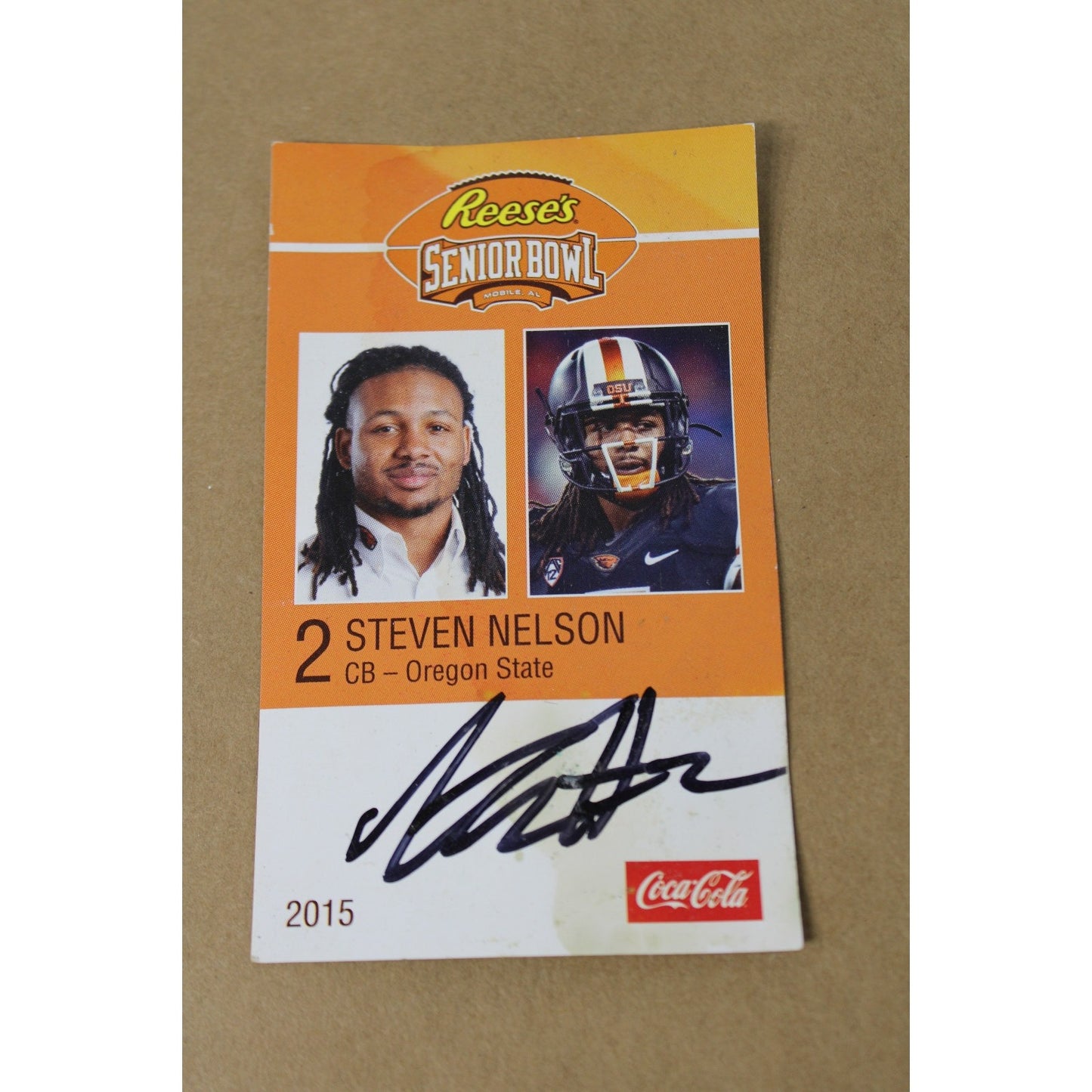 2015 Senior Bowl Signed/ Autographed Card, Steven Nelson (Chiefs, Eagles)