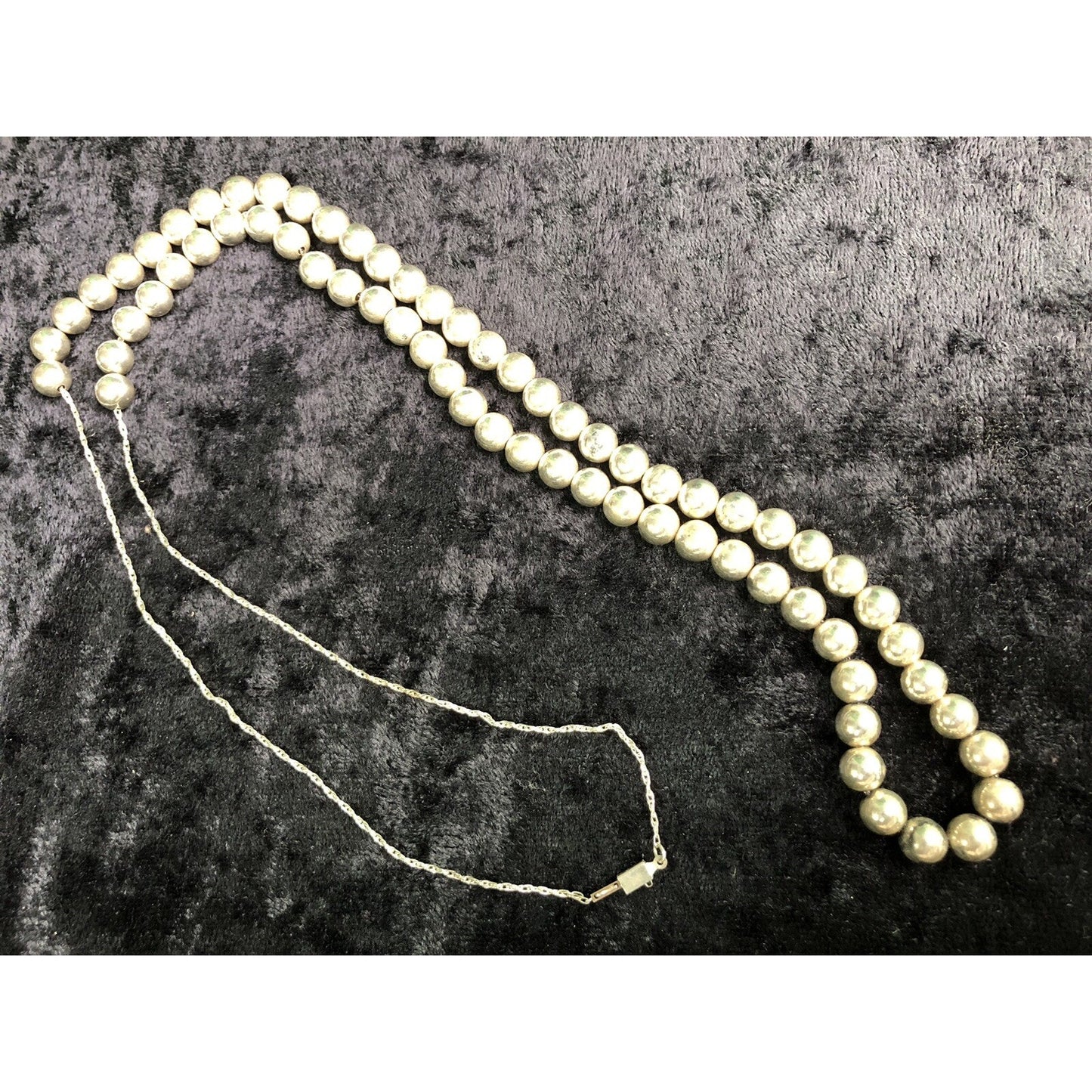 30” Sterling Silver Rope Chain & Beads Necklace 22grams