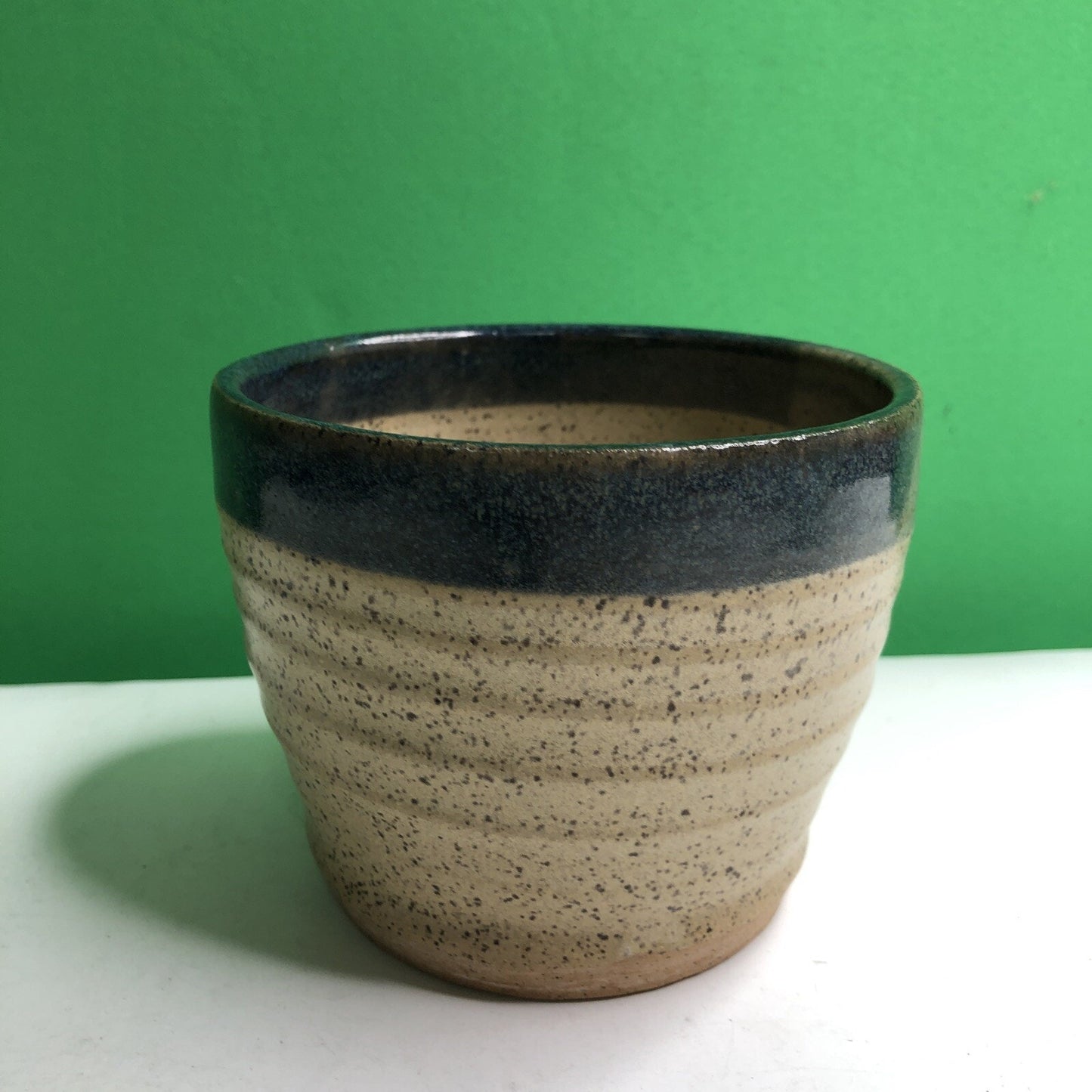 CHARLES GOLLOTT POTTERY Planter Pot Partially Glazed Speckled Mobile Alabama