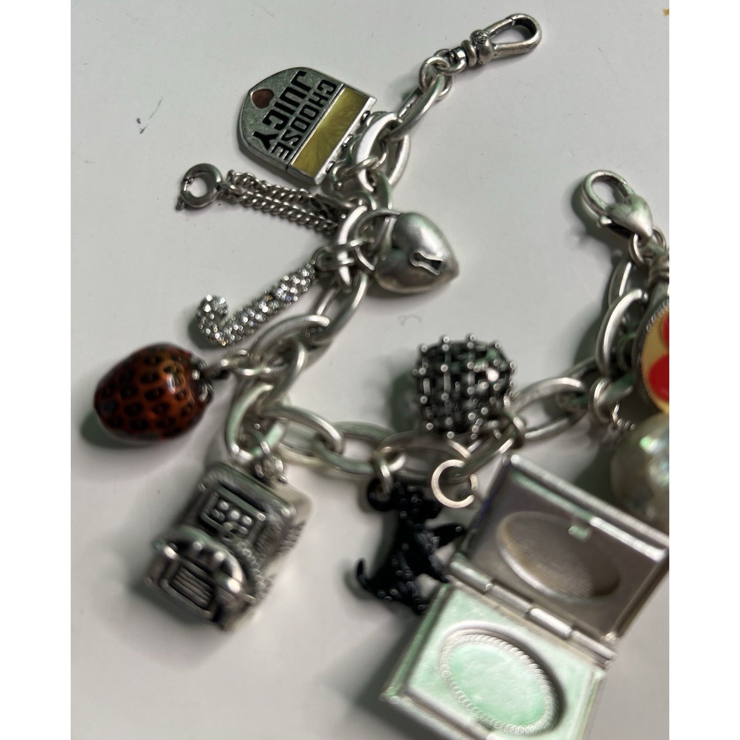 Vintage Juicy Couture Charm Bracelet With Charms & Original Box 7”