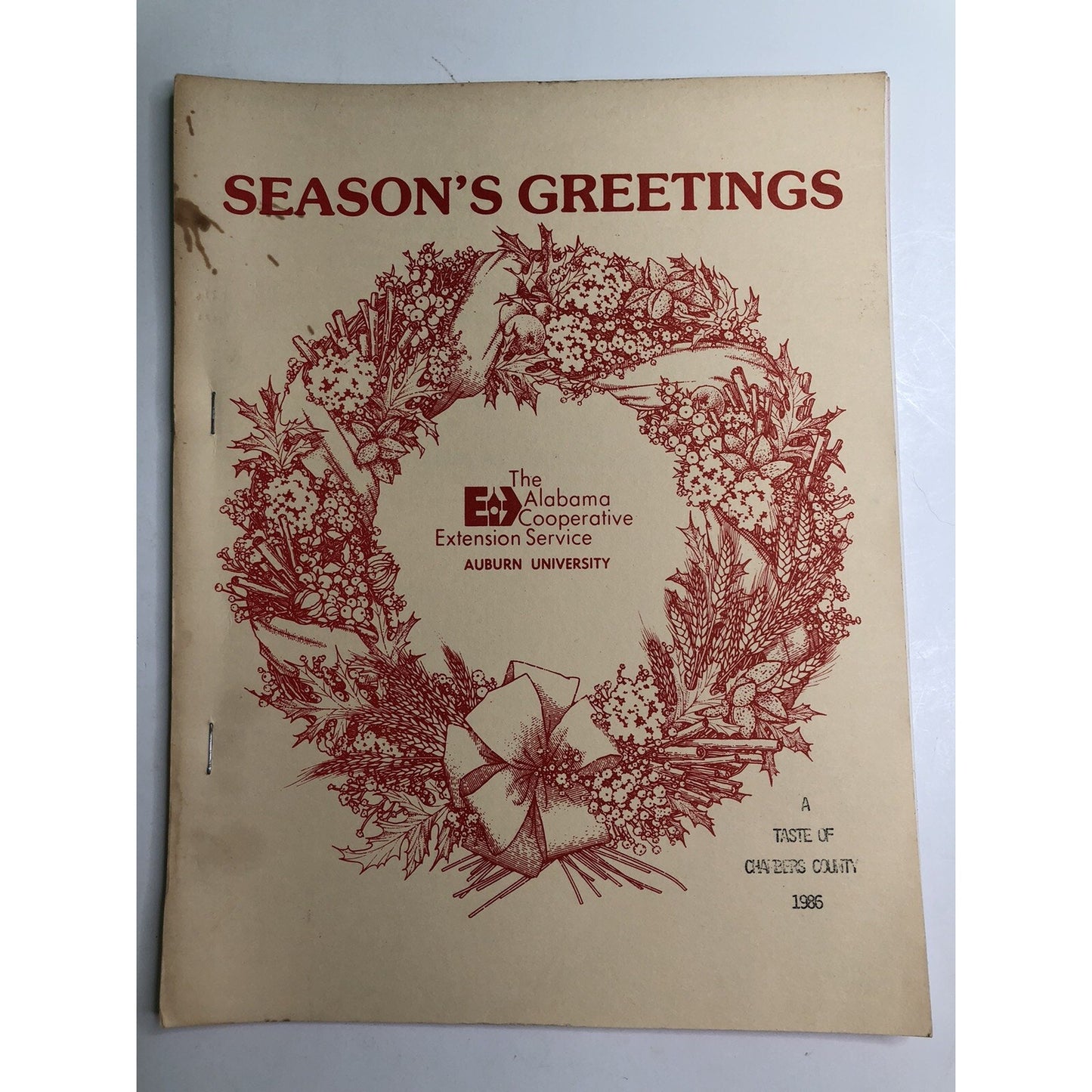 1986 Chambers County Alabama Cookbook Auburn University Cooperative Extension