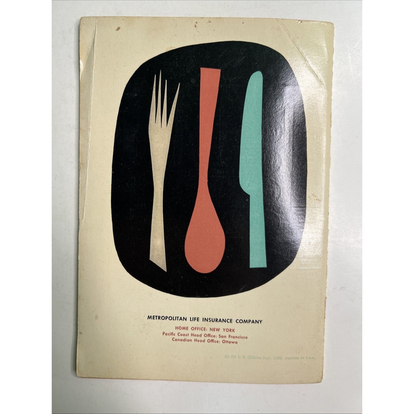 Vintage 1955 METROPOLITAN LIFE INSURANCE COMPANY ADVERTISING COOK BOOK Recipes