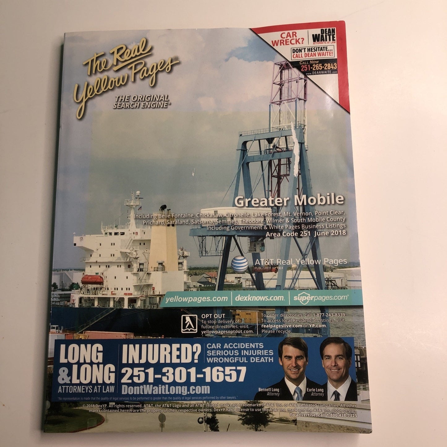 June 2018 YP White & Yellow Pages Mobile Alabama AL Business Phone Directory
