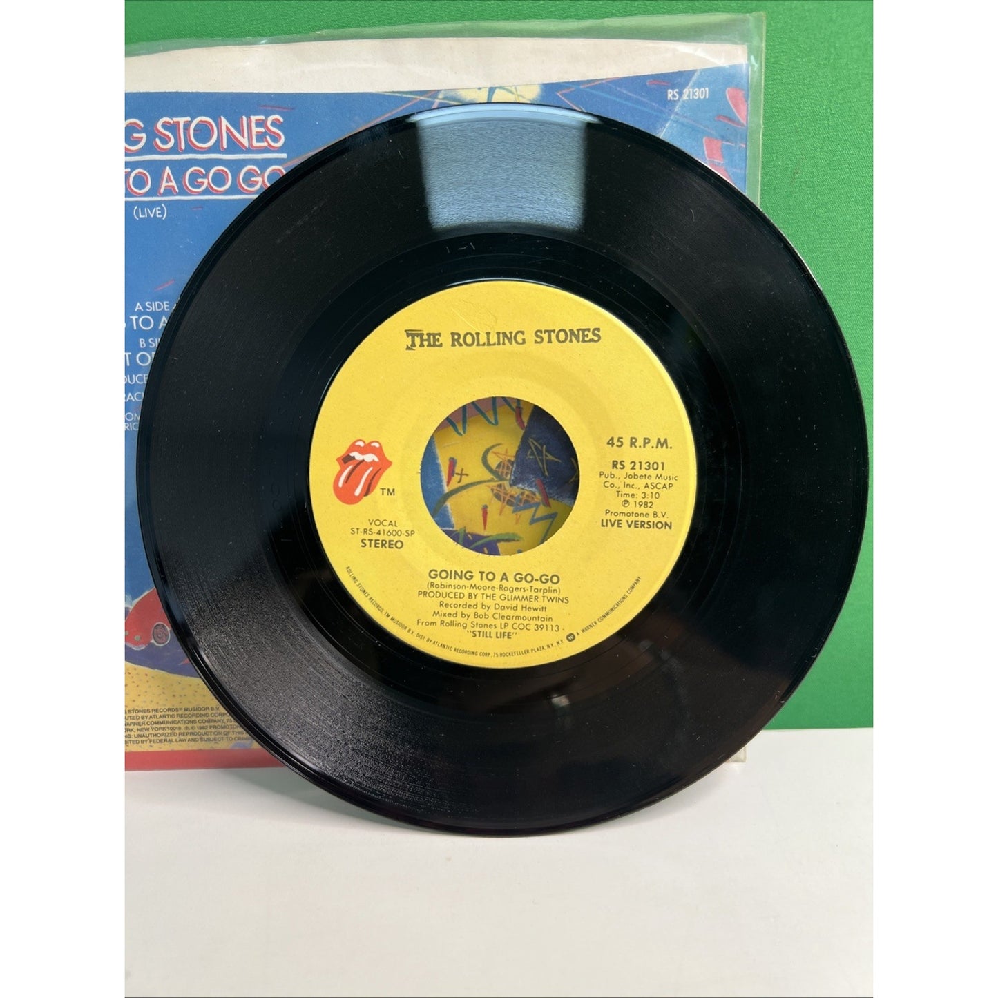 ROLLING STONES Going to a Go Go / Beast of Burden w/Picture Sleeve 45 RPM 1982