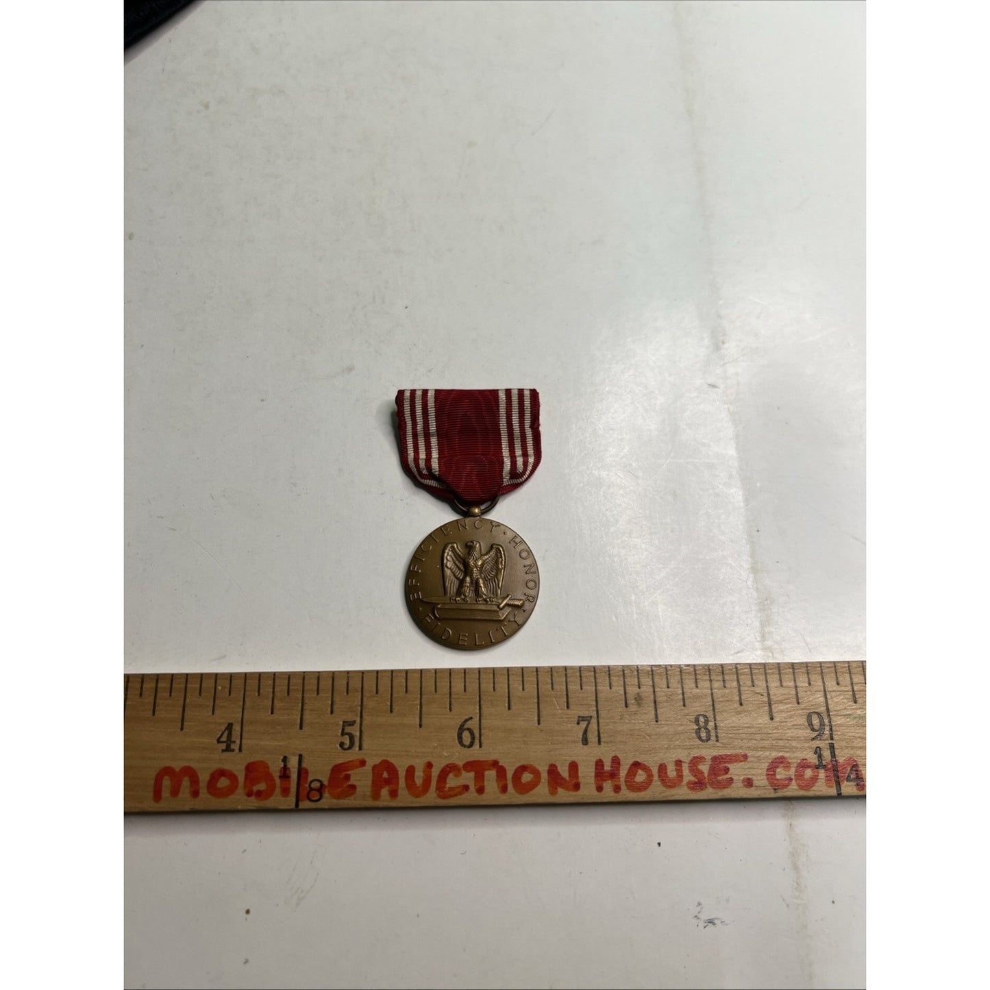 WW2 US ARMY GOOD CONDUCT MEDAL on RIBBON with PIN Efficiency Honor Fidelity