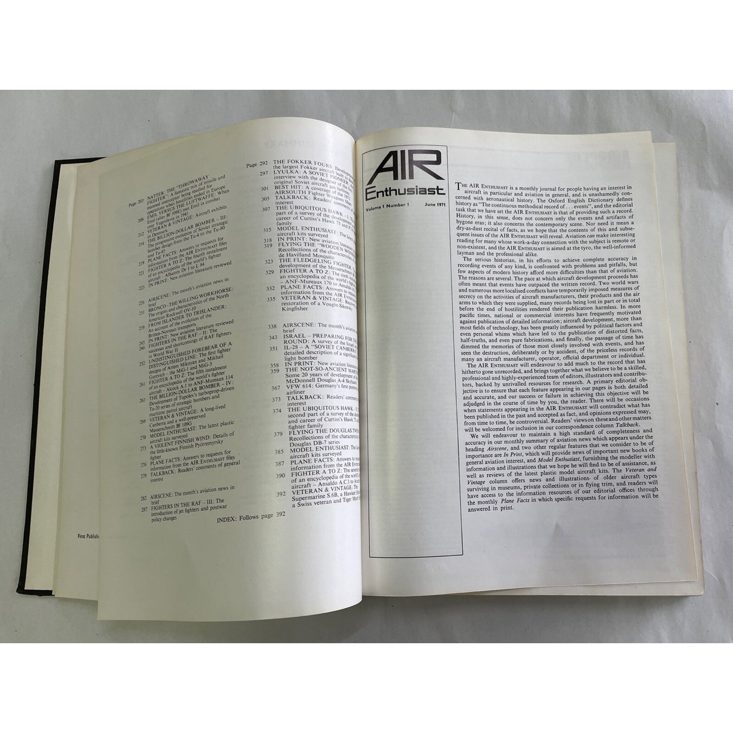 Air Enthusiast - Volume 1 (Hardcover , 1971) Doubleday