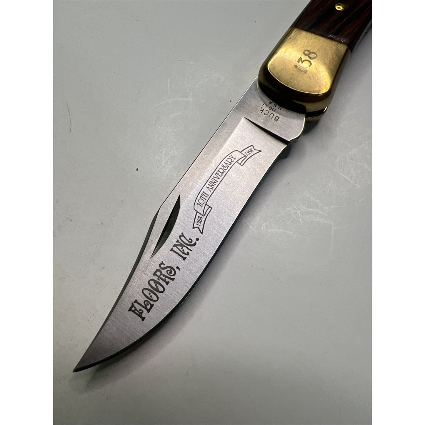 Floors Inc 10th Anniversary BUCK KNIFE Limited Edition Folding Boxed Advertising