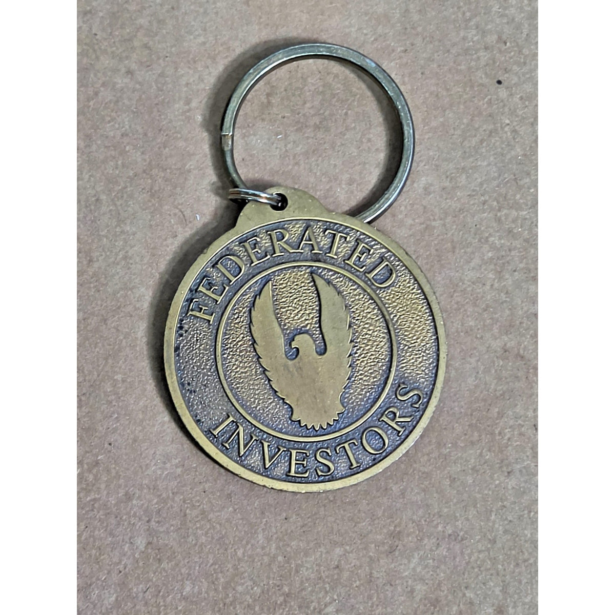 Rare Vintage Federated Investors Pittsburgh Terry Bradshaw #12 Bronze Keychain