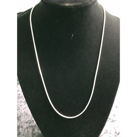 Vintage Sterling Silver Snake Chain Necklace 18” 925 Round Slinky Flaw