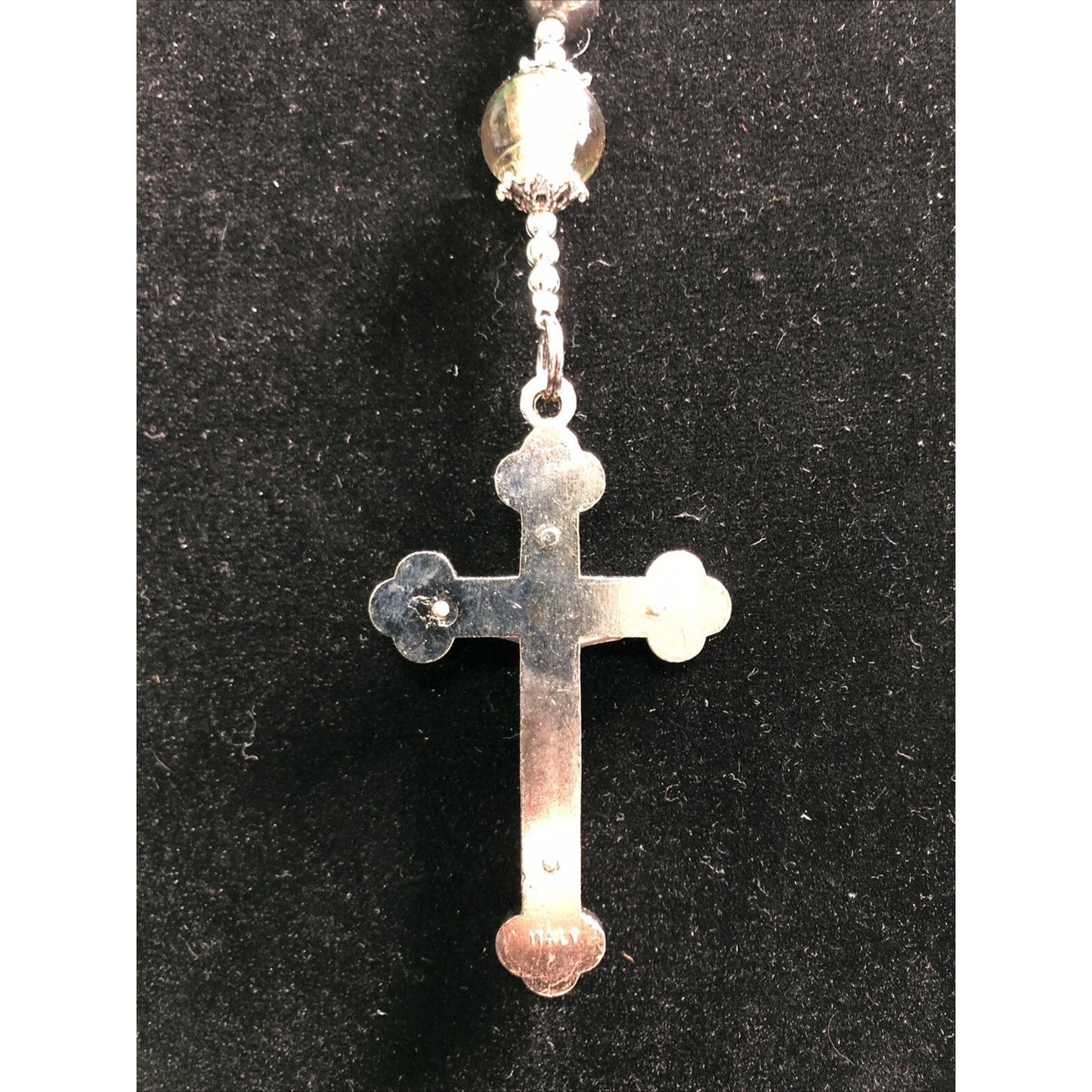Italian Hematite Beads St. Joseph Rosary Cross