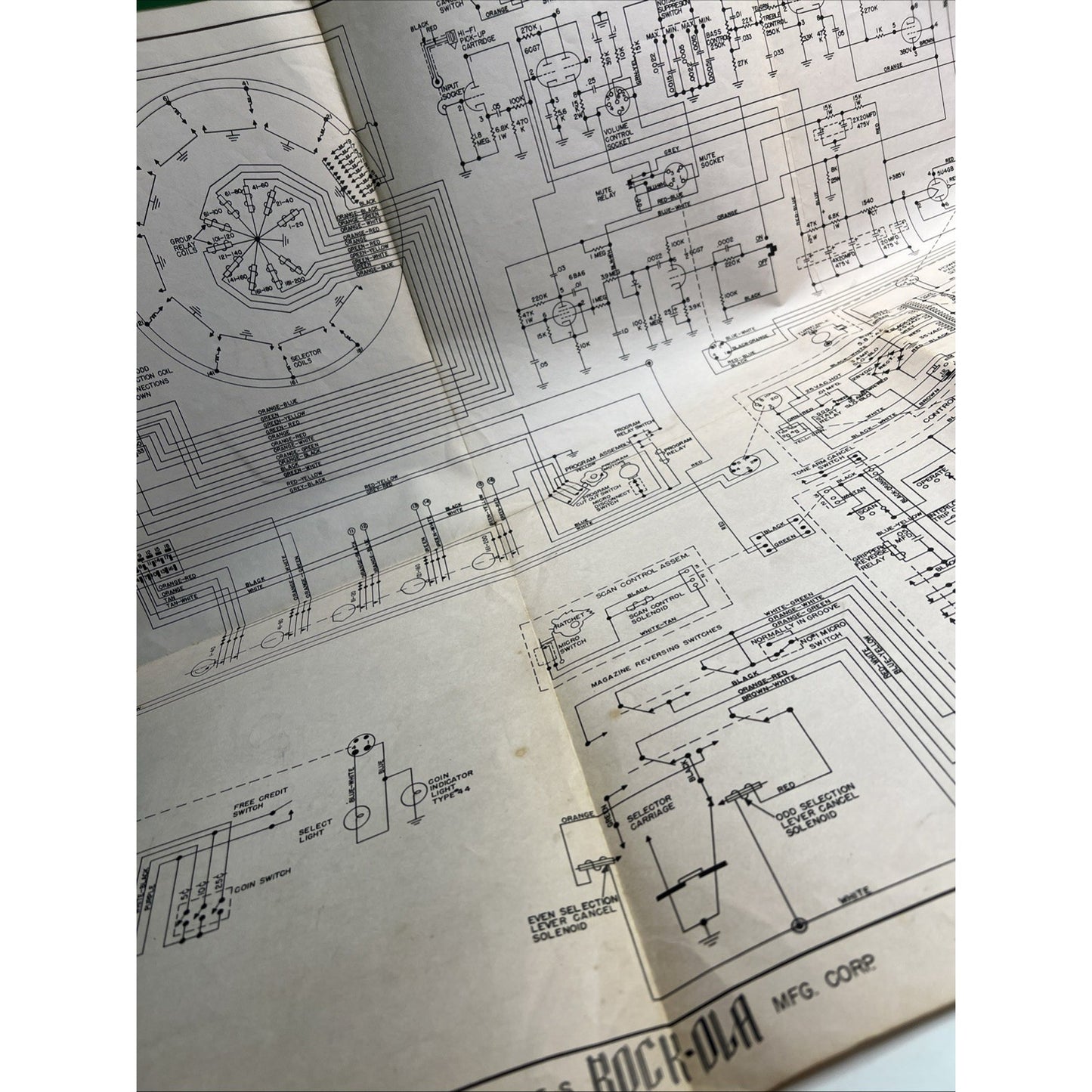 ORIGINAL ROCK-OLA MODEL 1455-S PHONOGRAPH WIRING DIAGRAM No. 30715 Dated 1956