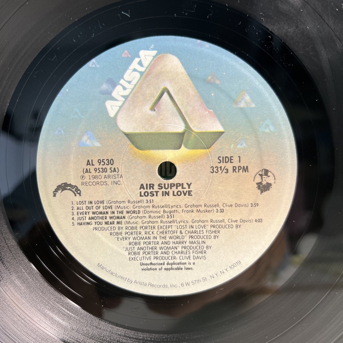 Air Supply Lost in Love 1980 33 LP Vinyl Record Album AL 9530 Hype Stickers