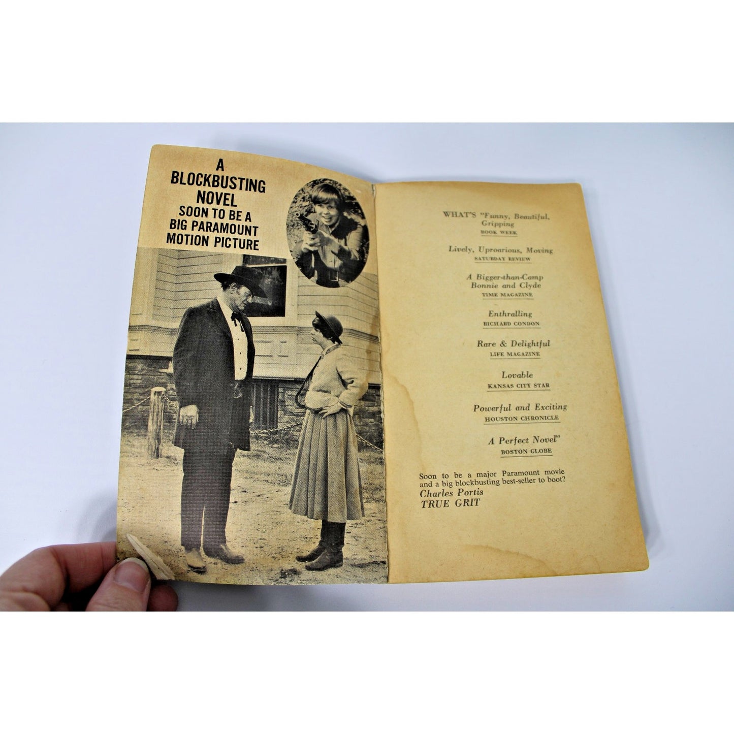 Vtg 1969 True Grit- Charles Portis Signet Books 7th Printing Movie Promo Western