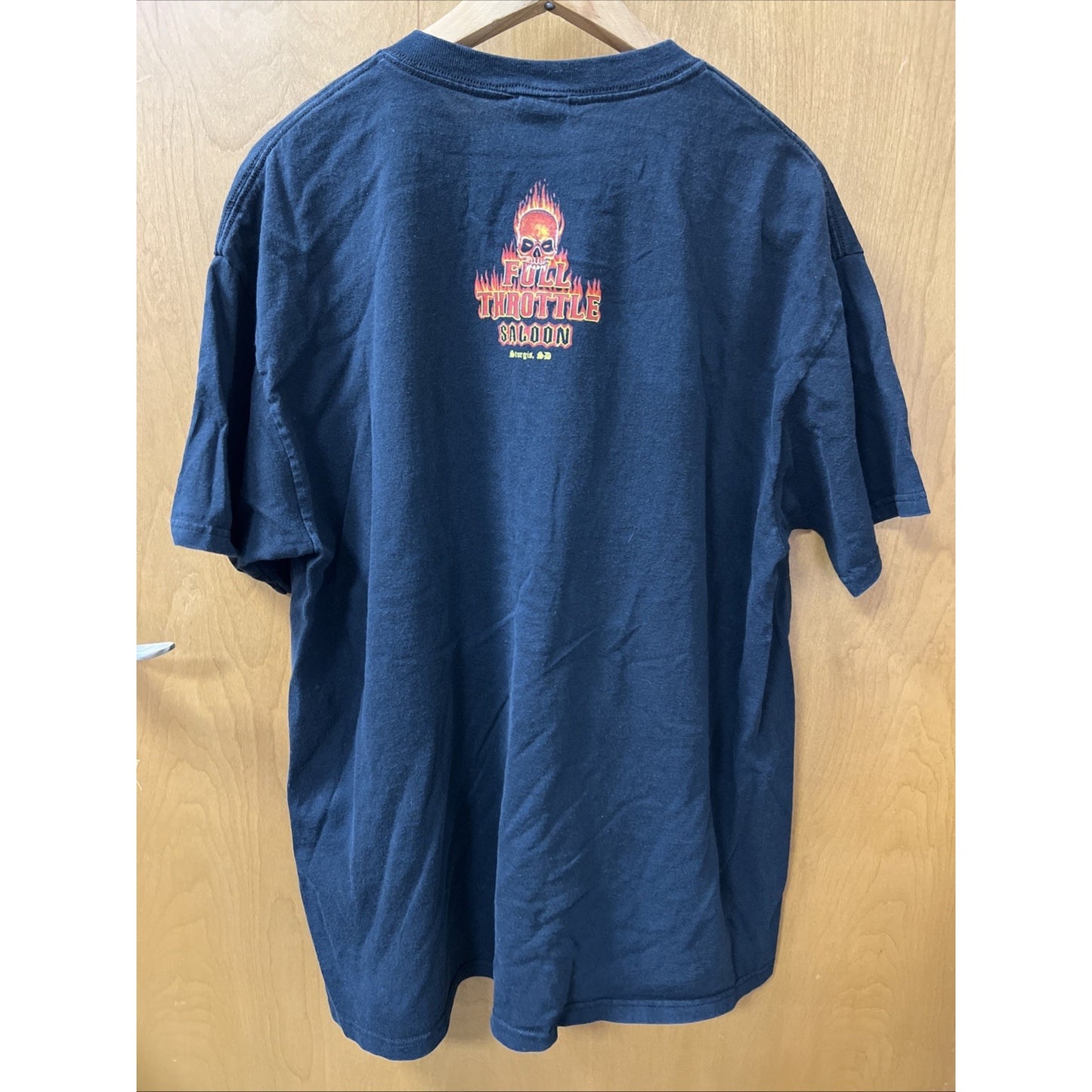 FULL THROTTLE SALOON Sturgis Men's Skull Biker Bar Motorcycle T-Shirt XL