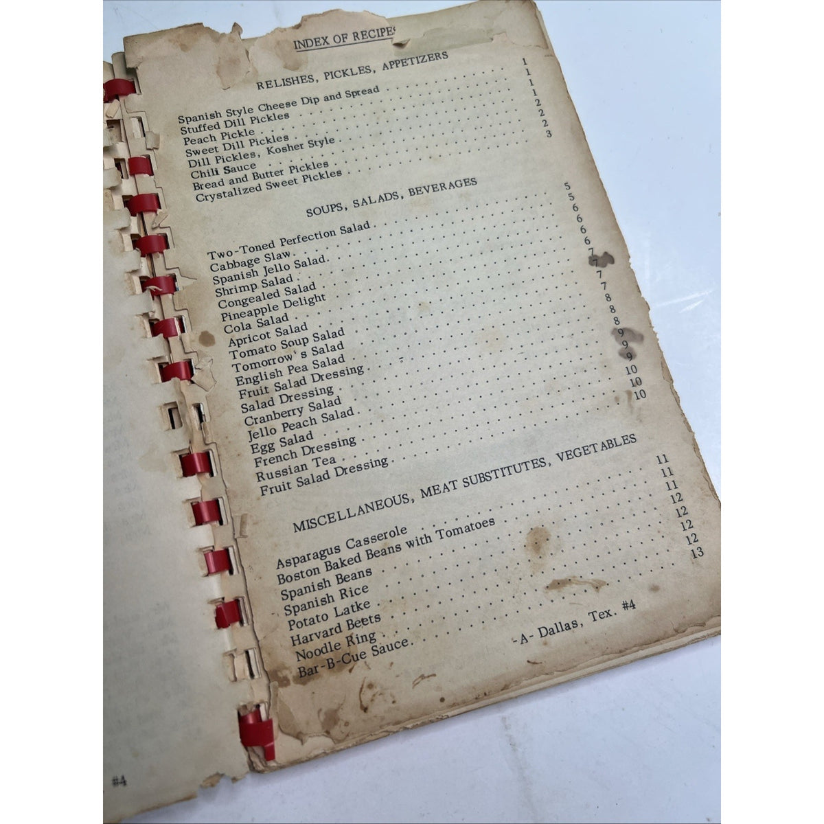 1954 First Cumberland Presbyterian Church Cookbook Dallas Texas Lydia Dorcas