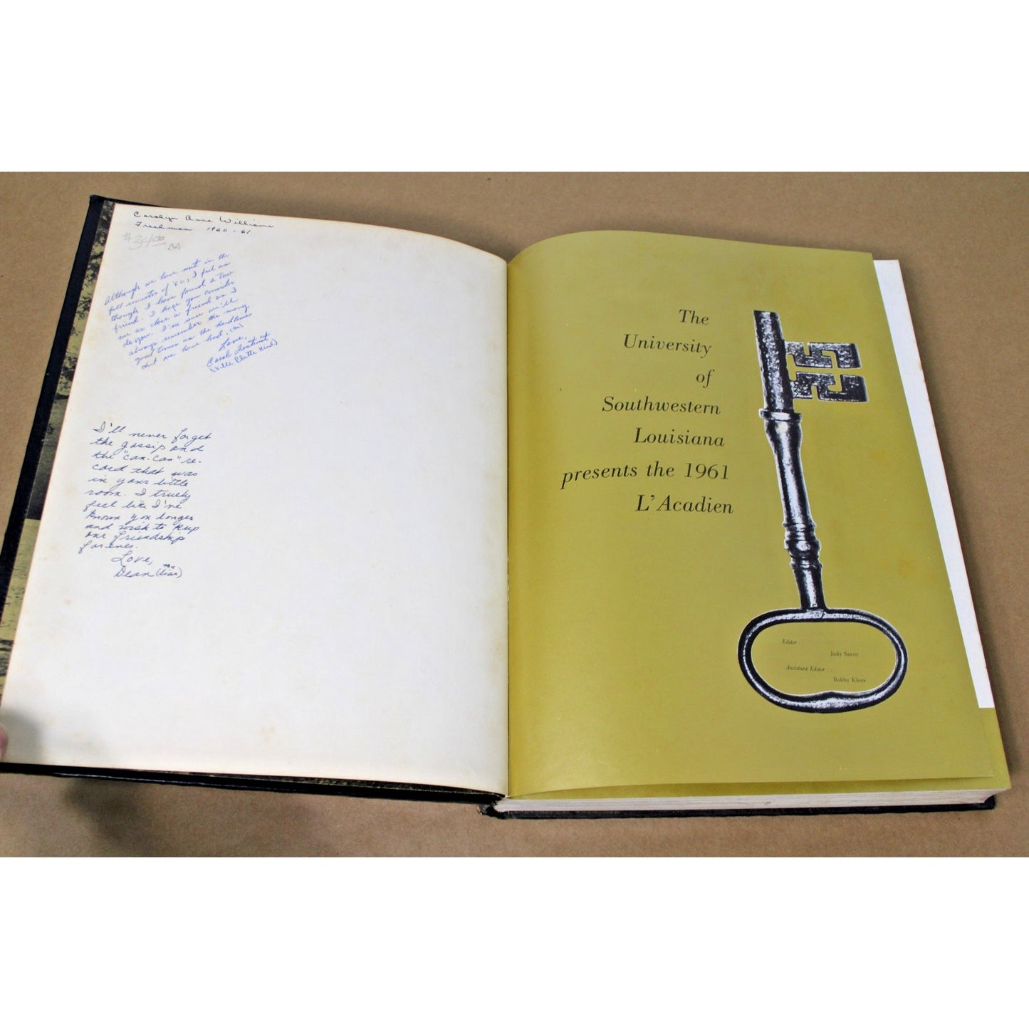 1961 University of Southwestern Louisiana "L'acadien" Vintage Yearbook