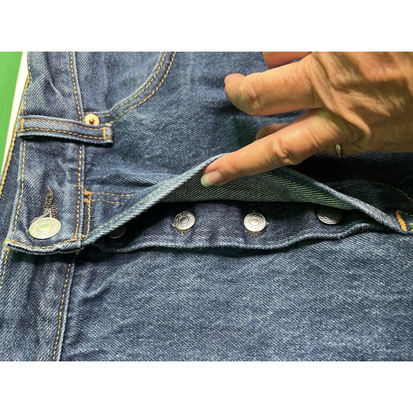 Levis Original 501 Button Fly Straight Leg Blue Denim Jeans Mens 36x34