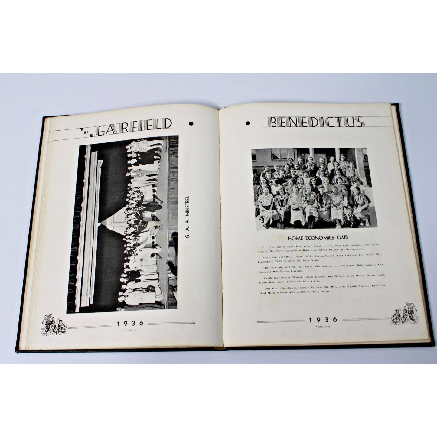 Vintage 1936 Garfield High School Benedictus Yearbook, Terre Haute, Indiana