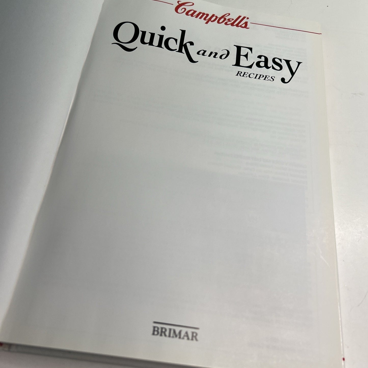 Campbell's Quick and Easy Recipes by Patricia Teberg Soup Cooking Brimar