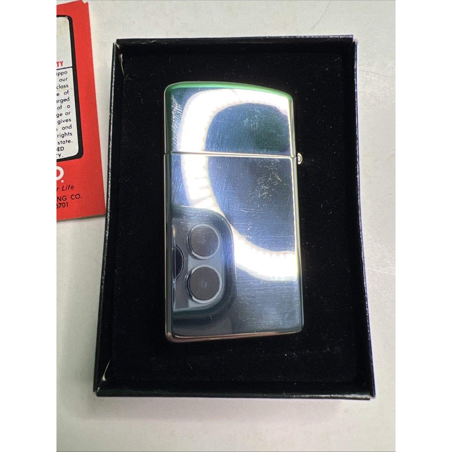 Vintage Zippo Slim Lighter Seal of the City Mobile Alabama In Original Box