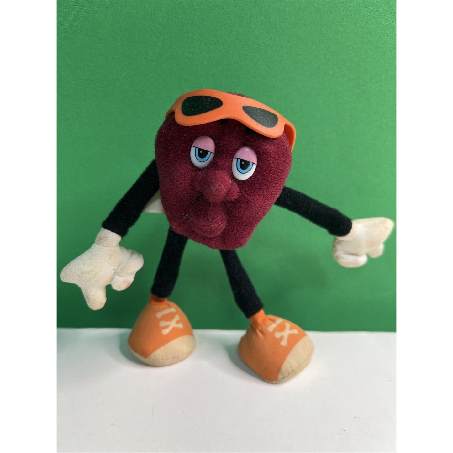 Vintage California Raisin Poseable Plush Figures Toy 1988 Applause 5” Sunglasses