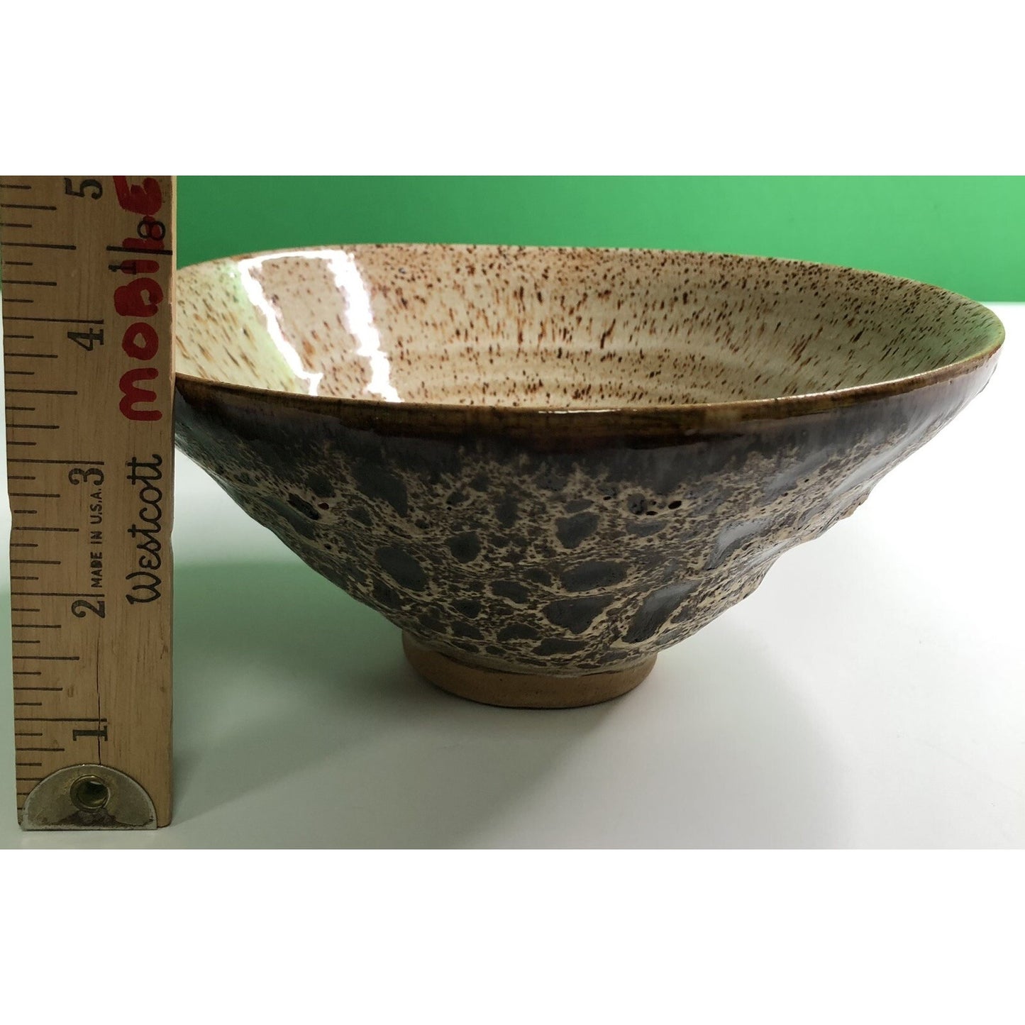 Vintage Studio Art Pottery BOWL Signed NOBLE Drip Glaze