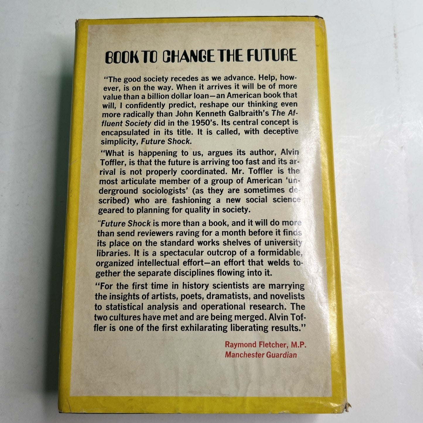 Future Shock 1970 Alvin Toffler HC DJ Book BCE Random House Sci Fi Dystopian