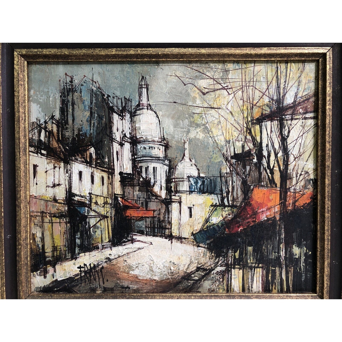 Signed FRANCOIS FRANC Oil Painting Place Du Tertre Montmartre Paris French Artis