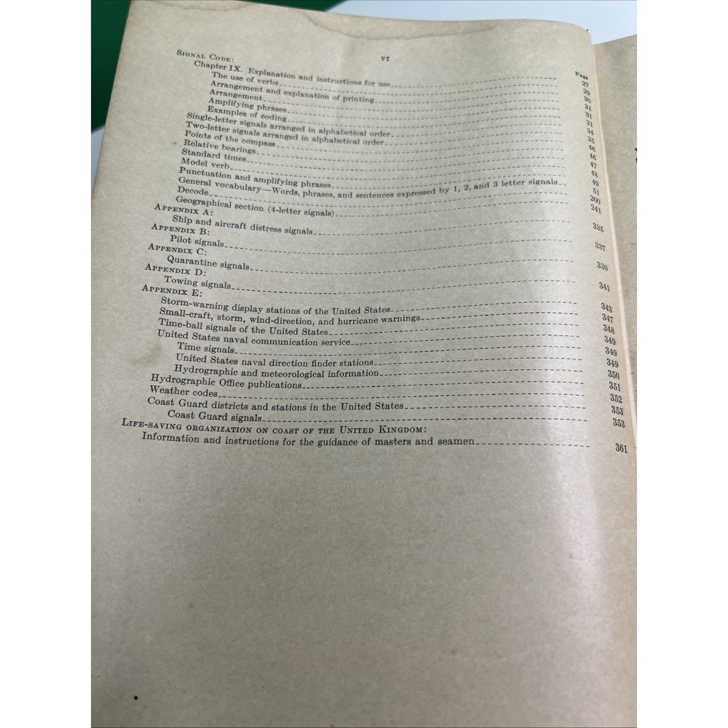 1931 INTERNATIONAL CODE OF SIGNALS VOLUME 1 AMERICAN EDITION H.O. No. 87 1933