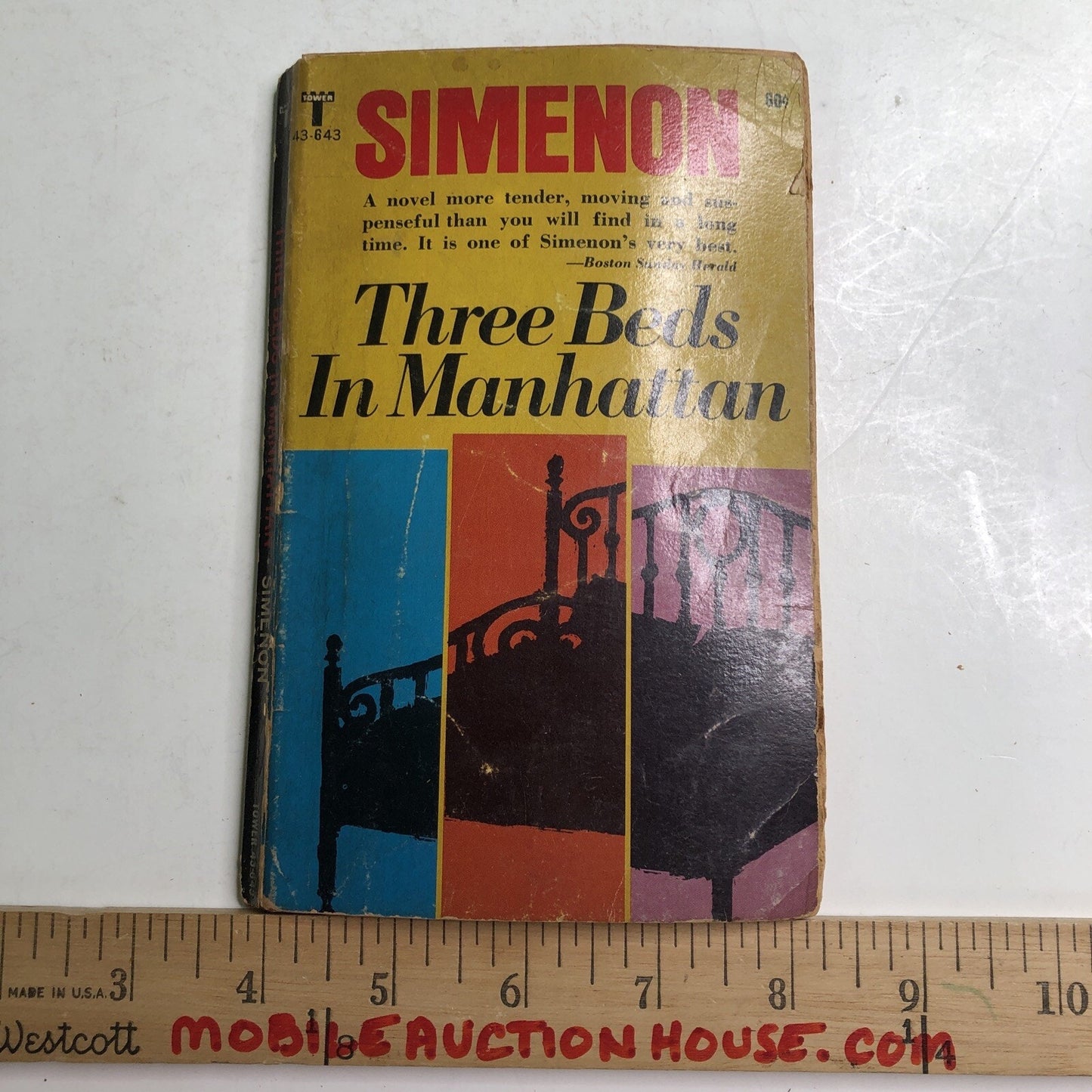 Three Beds in Manhattan By Georges Simenon 1st PB EDITION 1966 Imperfect Complet