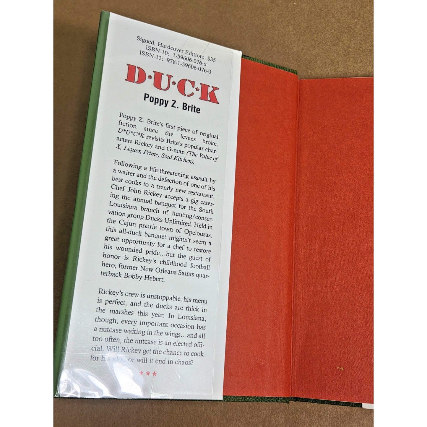Signed 1st Ed DUCK by Poppy Z. Brite - Subterranean Press, 2006 NOLA