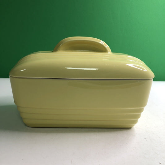 VINTAGE Hall Westinghouse Refrigerator Dish With Lid YELLOW #5064 8.5x5.5x5.5h