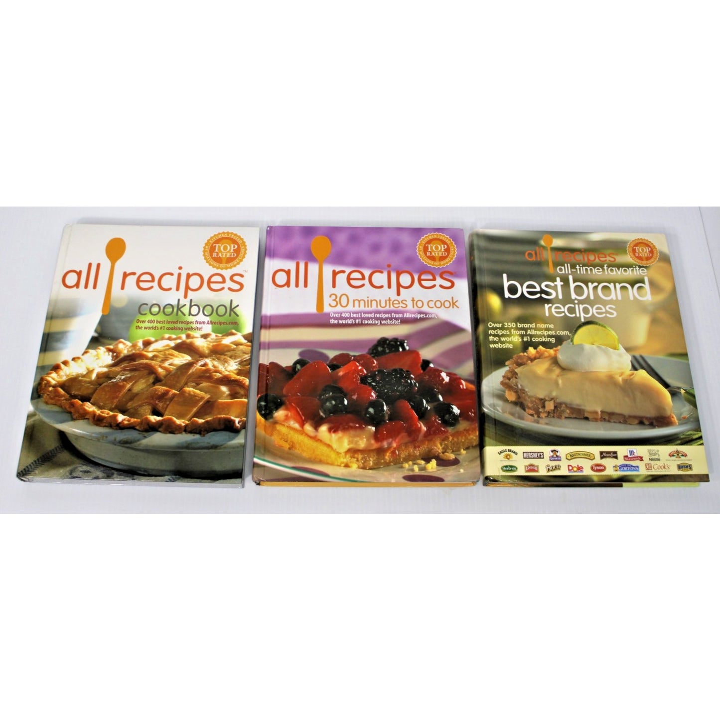 Lot of 3 All Recipes Cookbooks: 30 Minutes to Cook. Best Brands, Classic Recipes