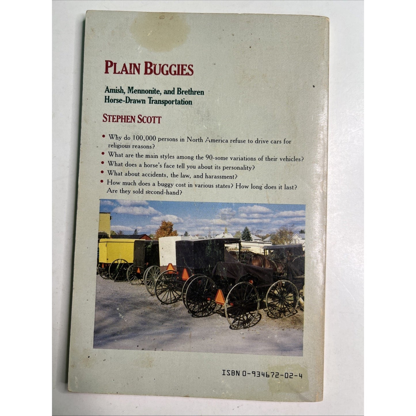 Stephen SCOTT Plain Buggies Amish Mennonite and Brethren Horse-Drawn 1st 1981 PB