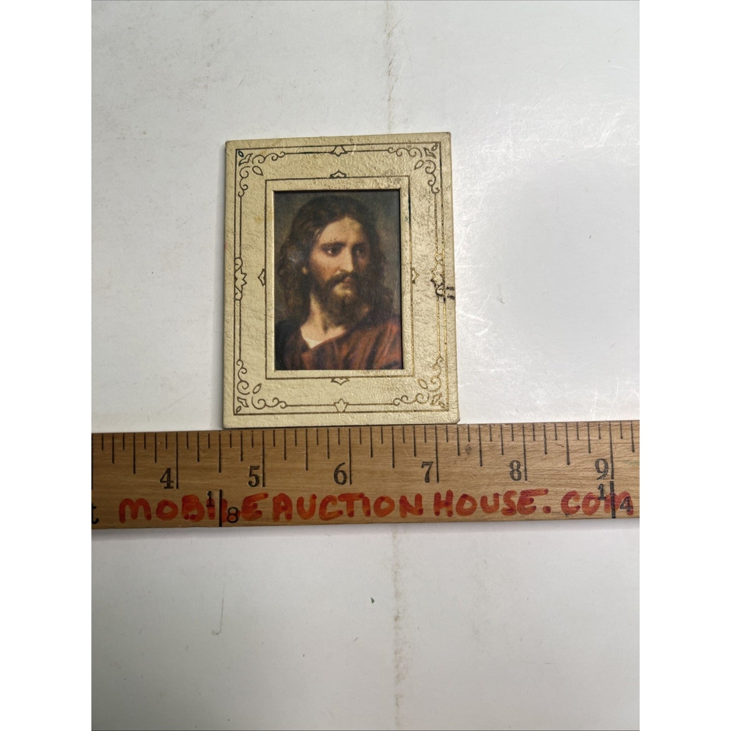 Vintage Miniature Portrait Of Jesus Easel Frame Warner Sallman 1950’s Art USA ❤️