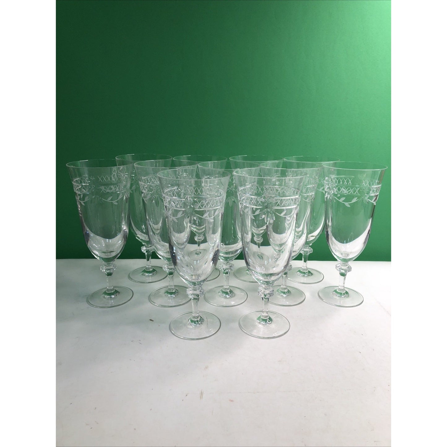 One (1) Royal Doulton Crystal Wellesley Iced Tea Glass 8.25” Tall